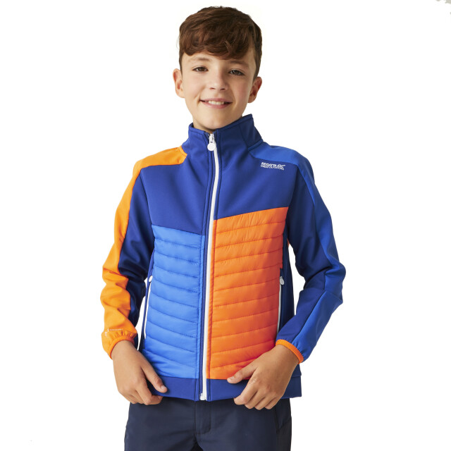 Regatta Childrens/kids brynden gewatteerde full zip soft shell jas UTRG12021_newroyalpersimmon large