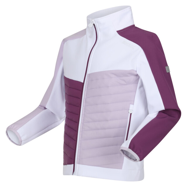 Regatta Childrens/kids brynden gewatteerde full zip soft shell jas UTRG12021_whitelilacfrost large