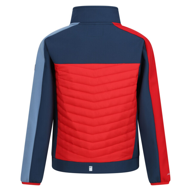 Regatta Childrens/kids brynden gewatteerde full zip soft shell jas UTRG12021_moonlightdenimdangerred large