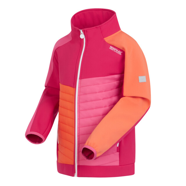 Regatta Childrens/kids brynden gewatteerde full zip soft shell jas UTRG12021_pinkpotionflamingopink large