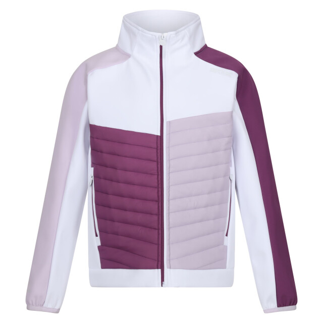 Regatta Childrens/kids brynden gewatteerde full zip soft shell jas UTRG12021_whitelilacfrost large