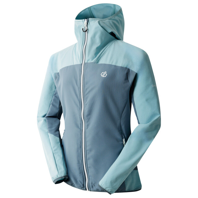 Dare2b Dames ardently kleurblok soft shell jas UTRG11938_aquiferelementgrey large