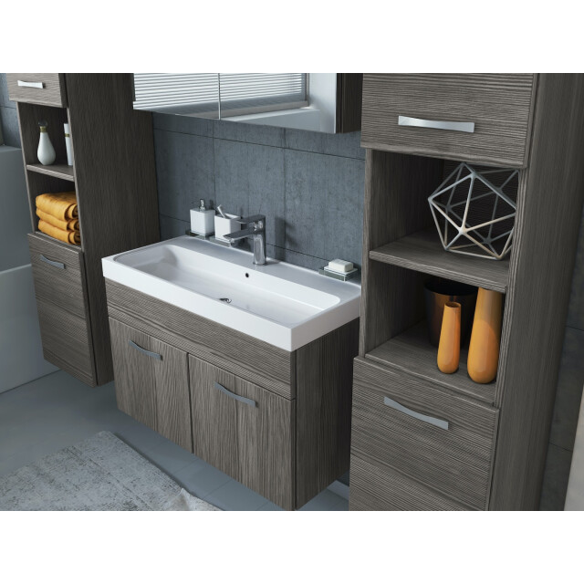Badplaats Badkamermeubel set paso xl 80 x 40 cm grijs badmeubel met 3181365 large