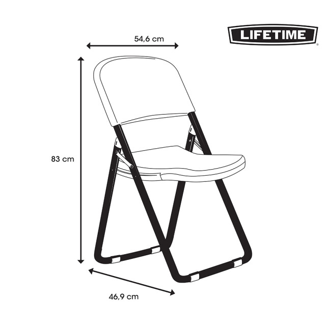 Lifetime ® 4 stuks stevige klapstoelen van kunststof max 125 kg - 3181607 large