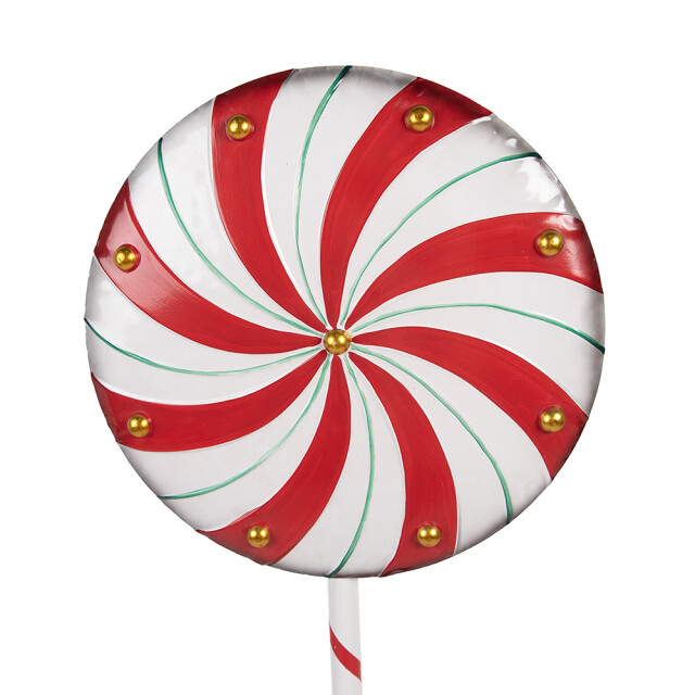 Clayre & Eef Kerstdecoratie lolly 40x30x120 cm wit metaal 3188448 large
