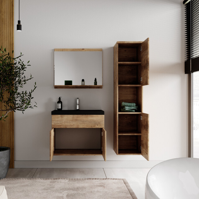 Badplaats Badkamermeubel set montreal 60 x 35 cm kastanje badmeubel 3181168 large