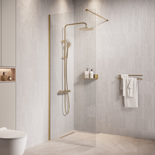 Badplaats Douchewand florida 70 x 200 cm goud – inloopdouche 8 mm 3181111 large