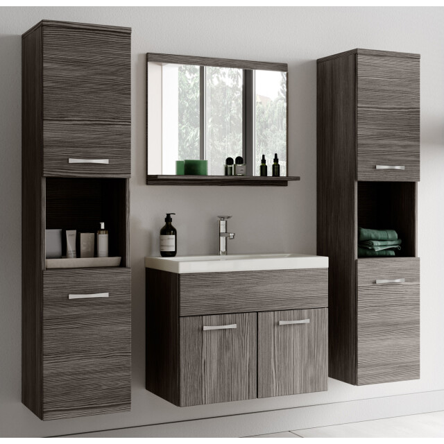 Badplaats Badkamermeubel set montreal xl 60 x 35 cm grijs eiken badmeubel 3181389 large