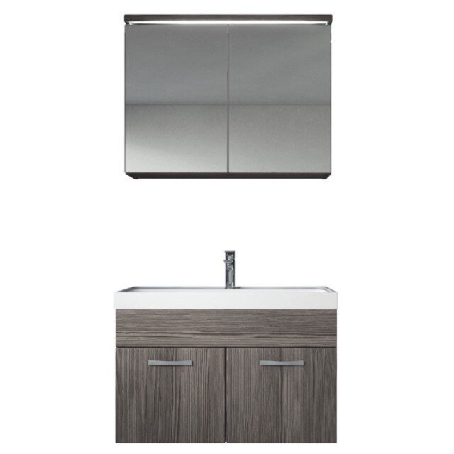 Badplaats Badkamermeubel set paso 02 80 x 40 cm grijs eiken badmeubel met 3181373 large