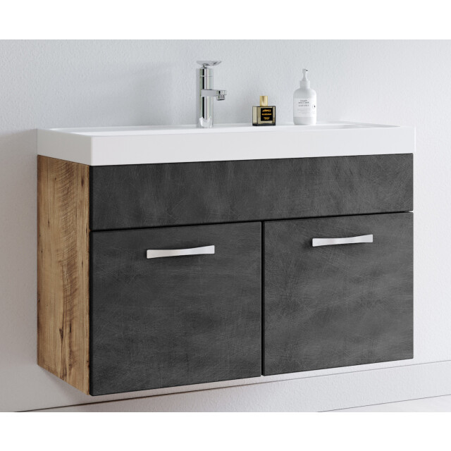 Badplaats Badkamermeubel set paso 01 80 x 40 cm kastanje met donker 3181112 large