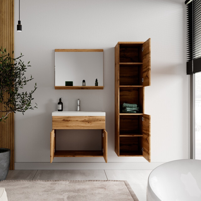 Badplaats Badkamermeubel set montreal 60 x 35 cm - badmeubel met spiegel 3181391 large