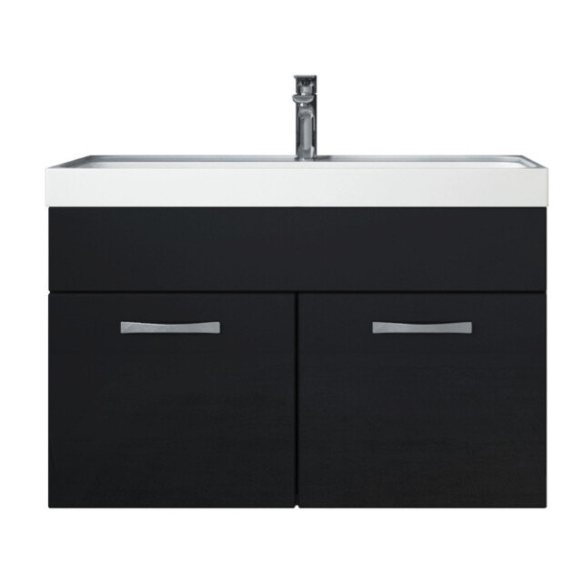Badplaats Badkamermeubel set paso 01 80 x 40 cm zwart hoogglans badmeubel 3181374 large