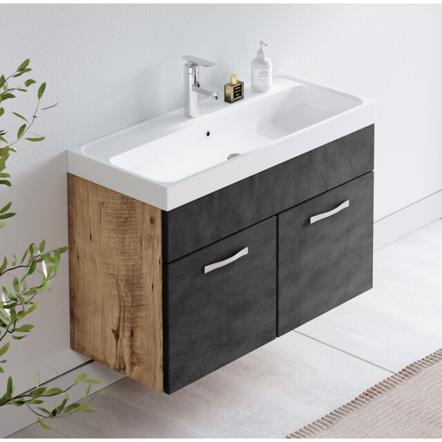 Badplaats Badkamermeubel set paso 01 80 x 40 cm kastanje met donker 3181112 large