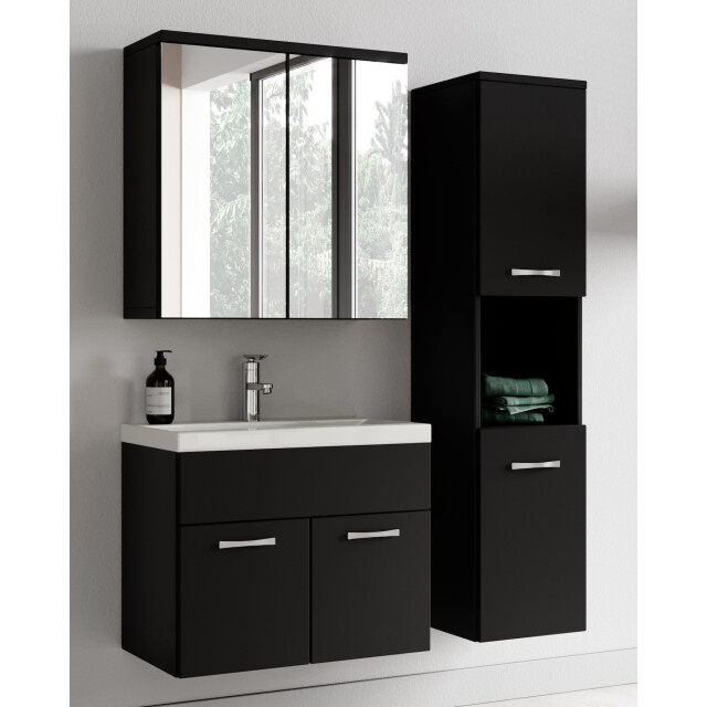 Badplaats Badkamermeubel set montreal 60 cm- zwart mat badmeubel met 3181070 large