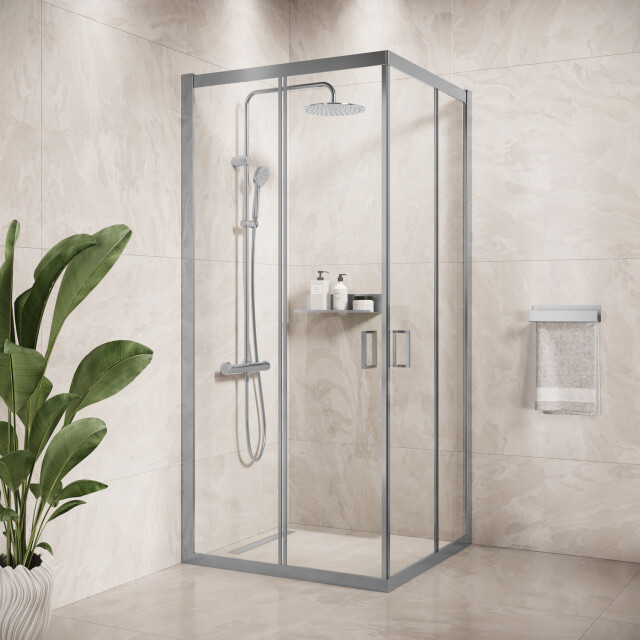 Badplaats Douchecabine dakota 90 x 90 x 185 cm chroom douchewand met 3182072 large