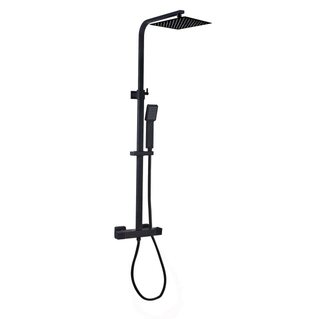 Badplaats Douchekop set levu – zwart doucheset voor regendouche met 3181513 large
