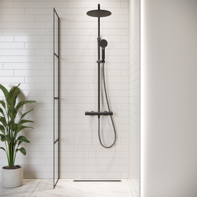 Badplaats Douchewand essos 40 x 200 cm zwart – inloopdouche 8 mm 3181233 large
