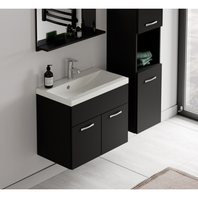 Badplaats Badkamermeubel set montreal 60 x 35 cm mat zwart badmeubel met 3181393 large