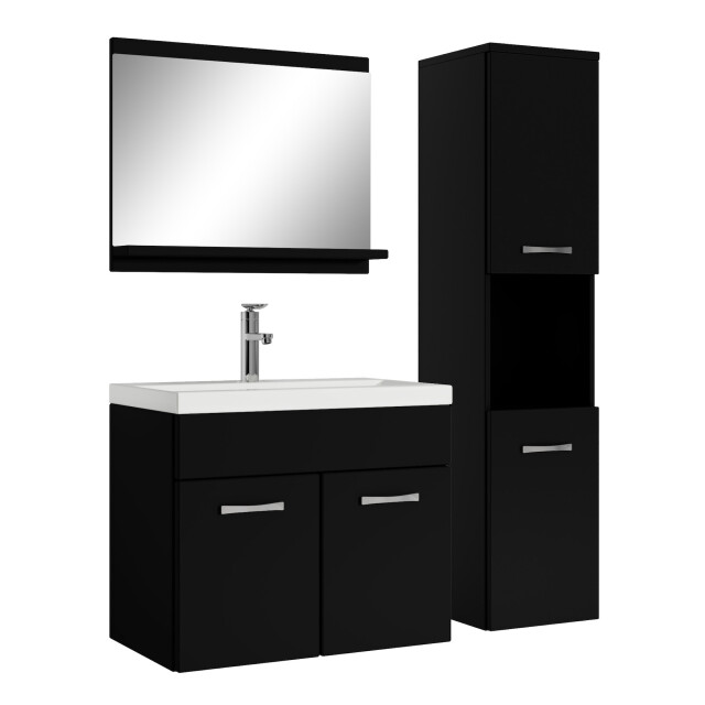 Badplaats Badkamermeubel set montreal 60 x 35 cm mat zwart badmeubel met 3181393 large