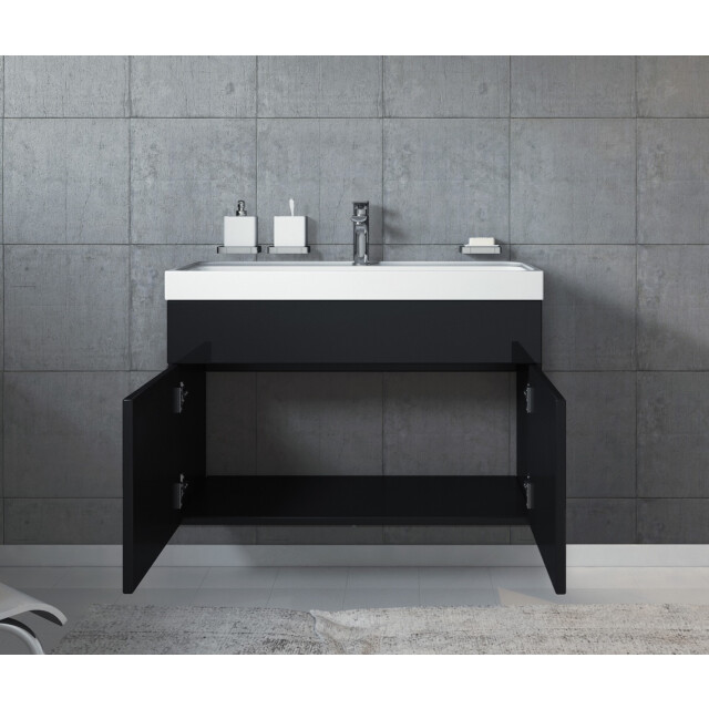 Badplaats Badkamermeubel set paso 01 80 x 40 cm zwart hoogglans badmeubel 3181374 large