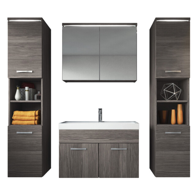 Badplaats Badkamermeubel set paso xl 80 x 40 cm grijs badmeubel met 3181365 large