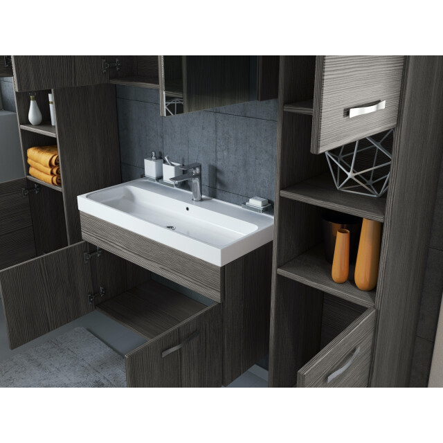 Badplaats Badkamermeubel set paso xl 80 x 40 cm grijs badmeubel met 3181365 large