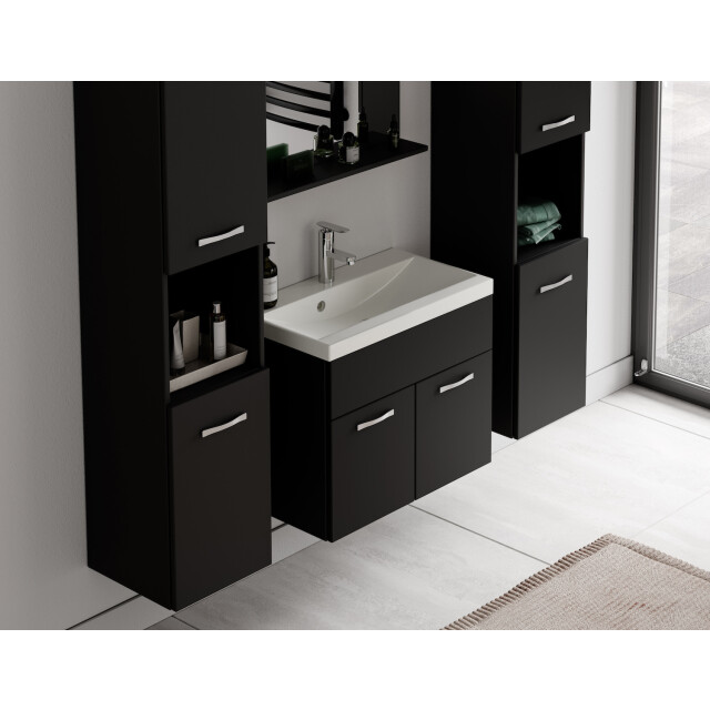Badplaats Badkamermeubel set montreal xl 60 x 35 cm mat zwart- badmeubel met 3181385 large