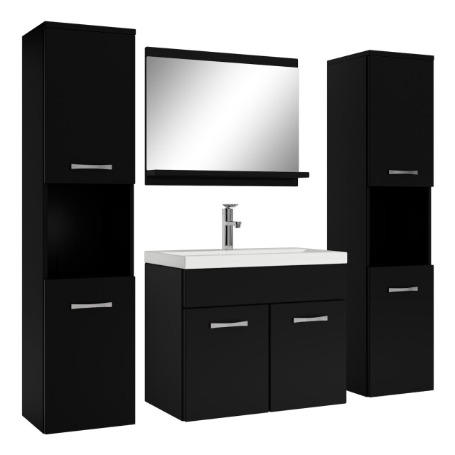 Badplaats Badkamermeubel set montreal xl 60 x 35 cm mat zwart- badmeubel met 3181385 large