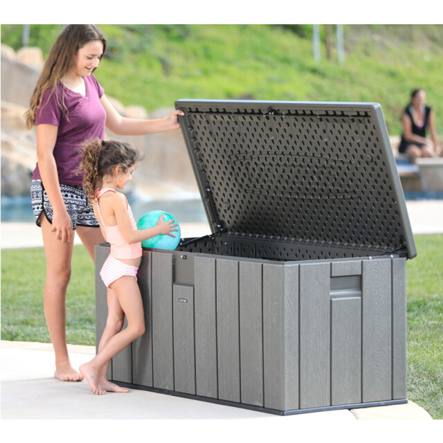 Lifetime Kunststof kussenbox 570 ltr tuinkist 72x151x69cm donker 3048011 large