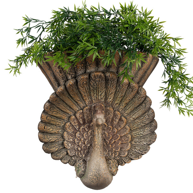 Clayre & Eef Bloempot 36x12x39 cm keramisch materiaal pauw 3188278 large
