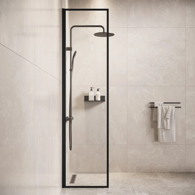 Badplaats Douchewand georgia 40 x 200 cm zwart – inloopdouche 8 mm 3181245 large