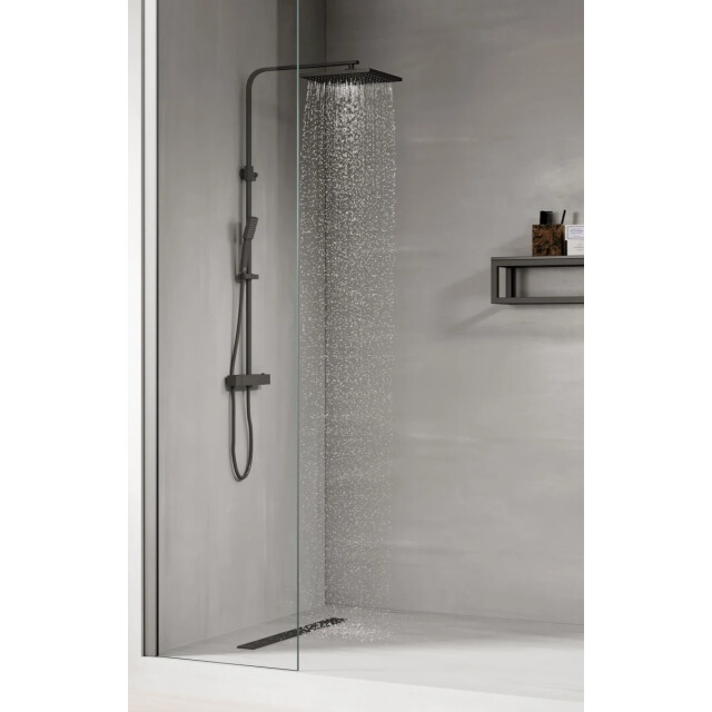 Badplaats Douchekop set levu – zwart doucheset voor regendouche met 3181513 large
