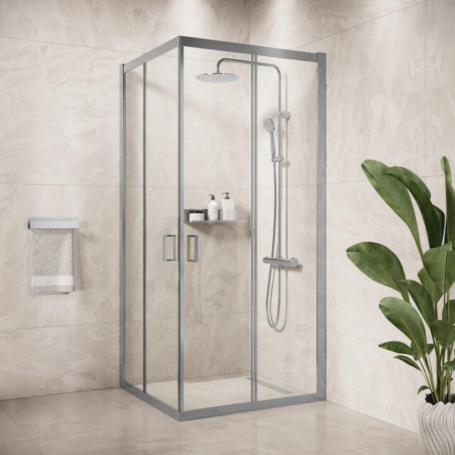 Badplaats Douchecabine dakota 90 x 90 x 185 cm chroom douchewand met 3182072 large