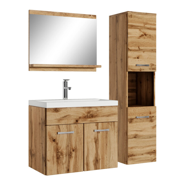Badplaats Badkamermeubel set montreal 60 x 35 cm - badmeubel met spiegel 3181391 large