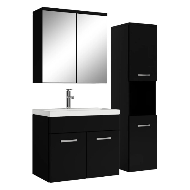Badplaats Badkamermeubel set montreal 60 cm- zwart mat badmeubel met 3181070 large