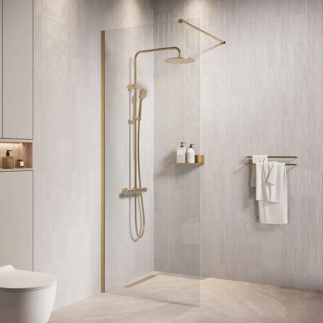 Badplaats Douchewand florida 90 x 200 cm goud – inloopdouche 8 mm 3181110 large