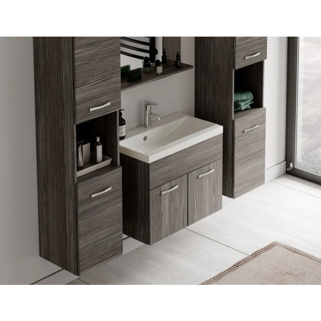 Badplaats Badkamermeubel set montreal xl 60 x 35 cm grijs eiken badmeubel 3181389 large