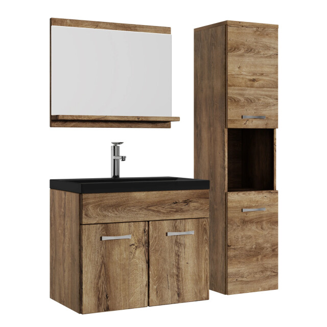 Badplaats Badkamermeubel set montreal 60 x 35 cm bruin badmeubel met 3181170 large