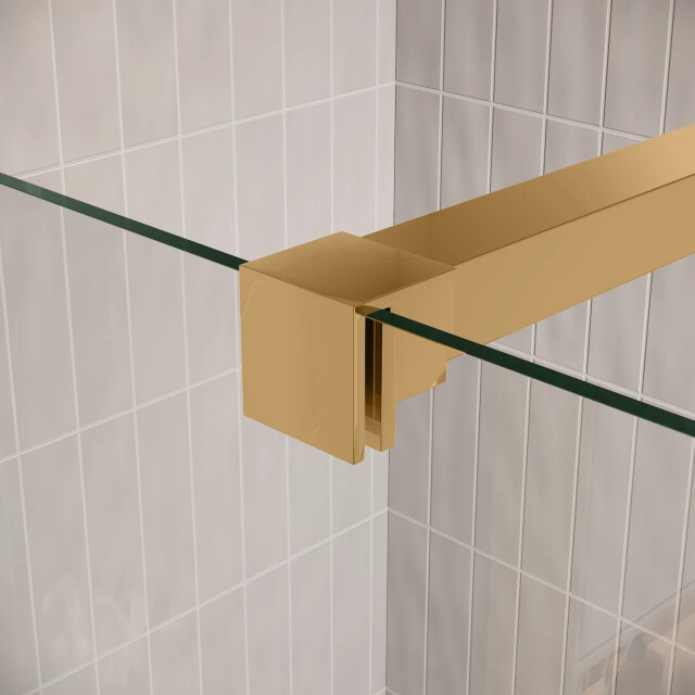 Badplaats Douchewand florida 40 x 200 cm goud – transparant glas inloopdouche 3192185 large