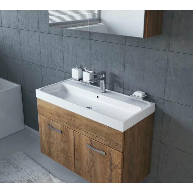 Badplaats Badkamermeubel set paso 02 80 x 40 cm bruin badmeubel met 3181372 large