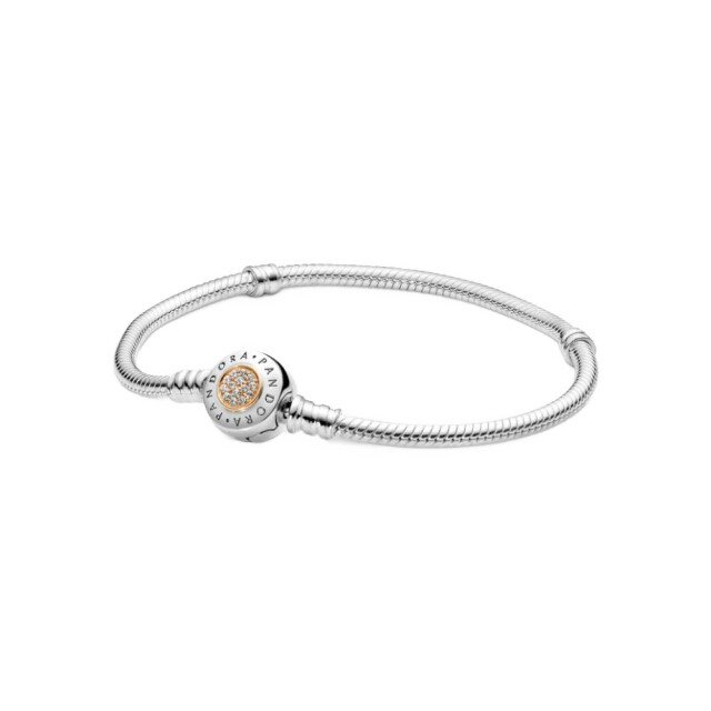 Mijn bedels Bedelarmband met ronde zirkonia clipsluiting MB2409|19 large
