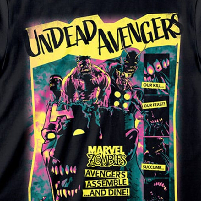 Li-cense Marvel zombies unisex volwassen undead avengers t-shirt UTHE3110_black large