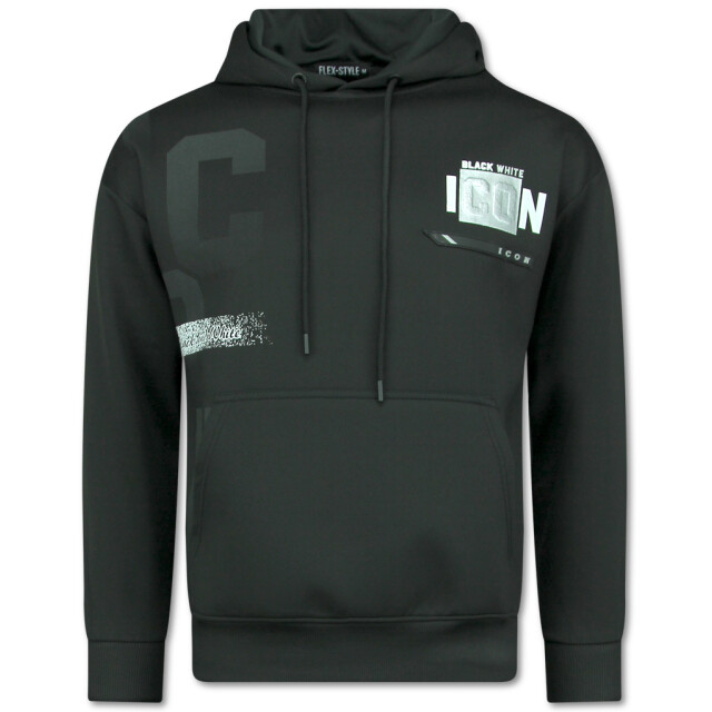Top-Star Icon hoodie zilveren print joggingpak volwassenen FF-3789AB large
