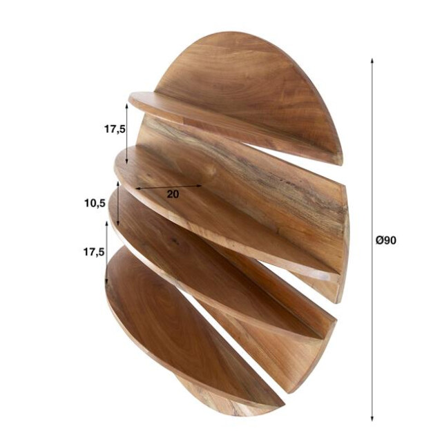 Hoyz wandschap set-4 rond massief margosa naturel 3185957 large