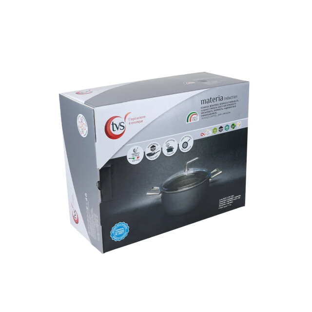 TVS Materia Hoge kookpan met pyrex glasdeksel 28 cm 7054000 large