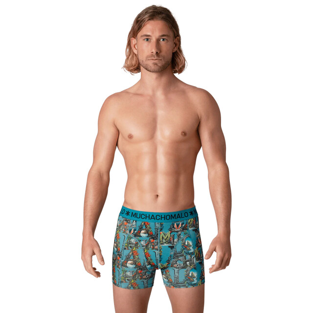Muchachomalo Heren 12-pack boxershorts print/effen U-GOLDEN1010-17 large