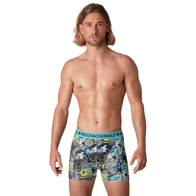 Muchachomalo Heren 12-pack boxershorts print/effen U-GOLDEN1010-17 large