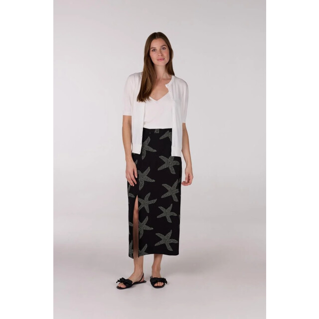 Jansen Amsterdam Fenja rok vsf690 long with slit black/ off white VSF690 large