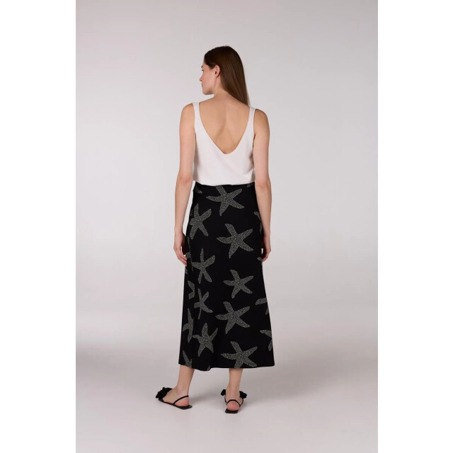 Jansen Amsterdam Fenja rok vsf690 long with slit black/ off white VSF690 large