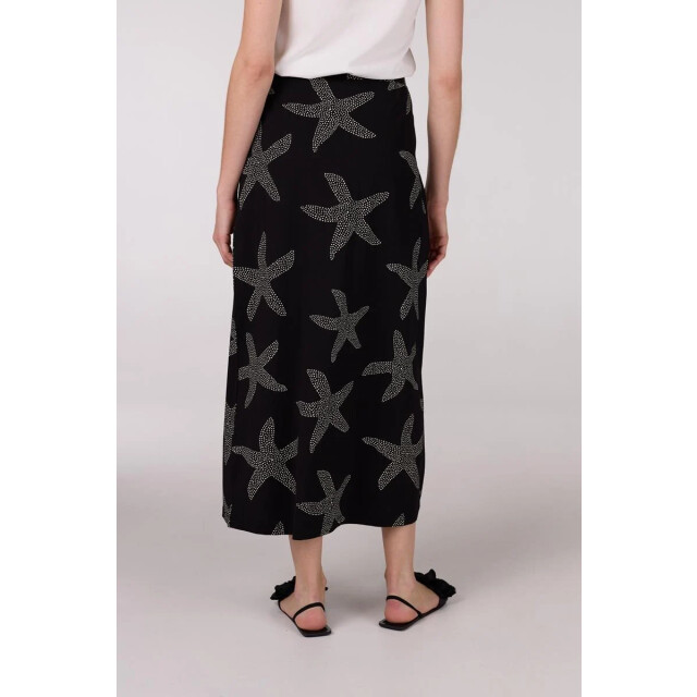 Jansen Amsterdam Fenja rok vsf690 long with slit black/ off white VSF690 large